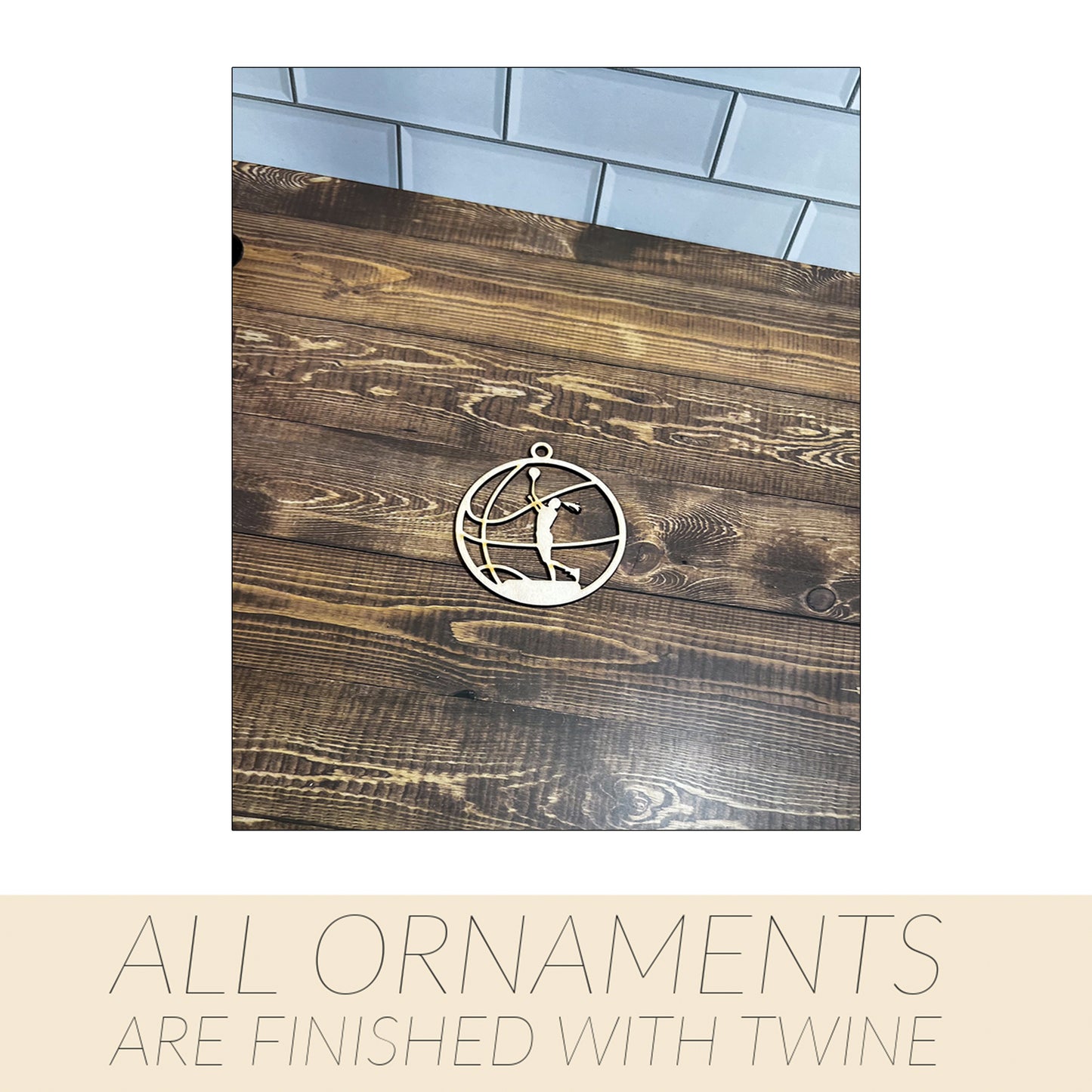 Basketball Ornament, Wooden Sports Ornament, Sports Ornament, Engraved Ornament, Laser Engraved Wood Ornament