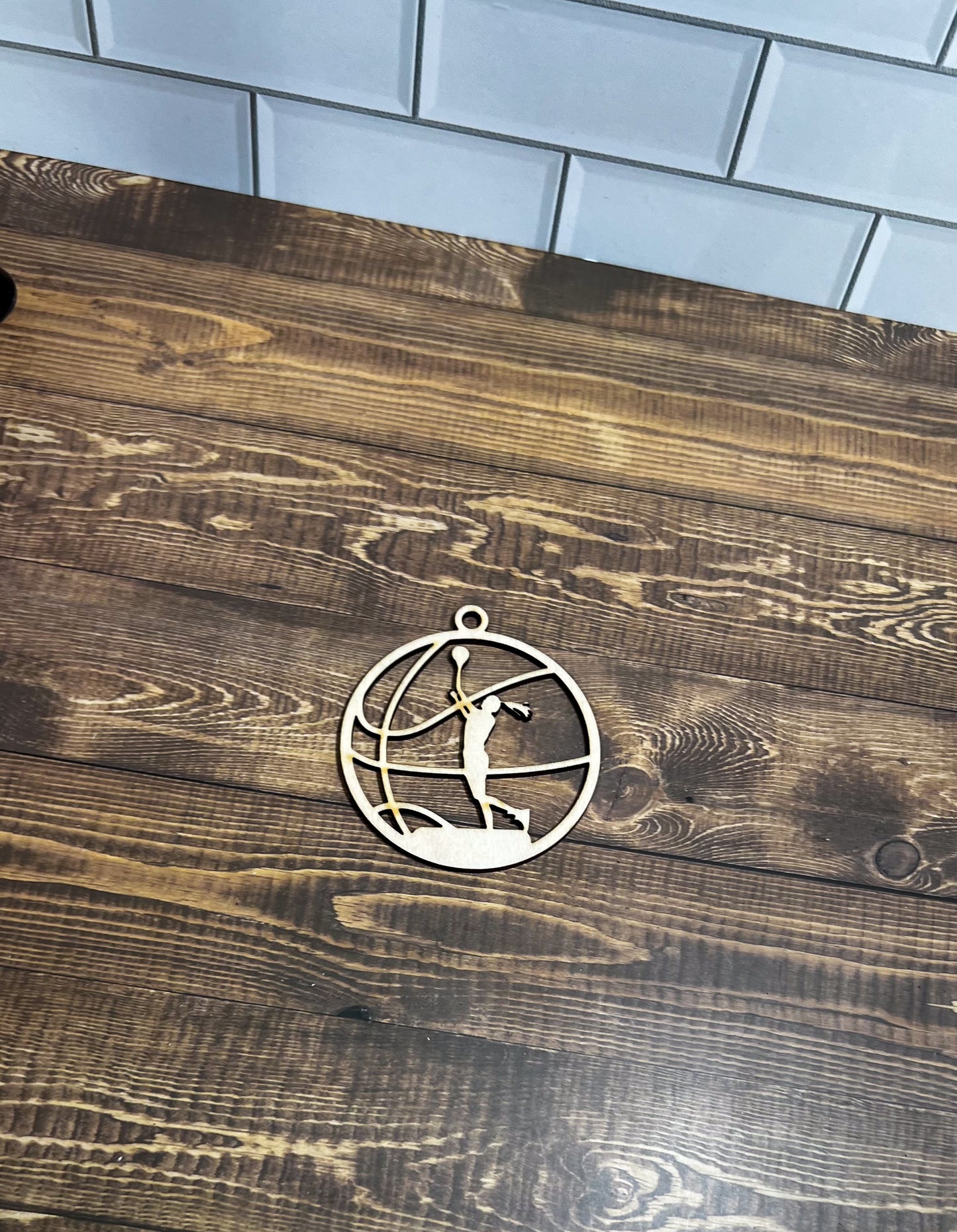 Basketball Ornament, Wooden Sports Ornament, Sports Ornament, Engraved Ornament, Laser Engraved Wood Ornament