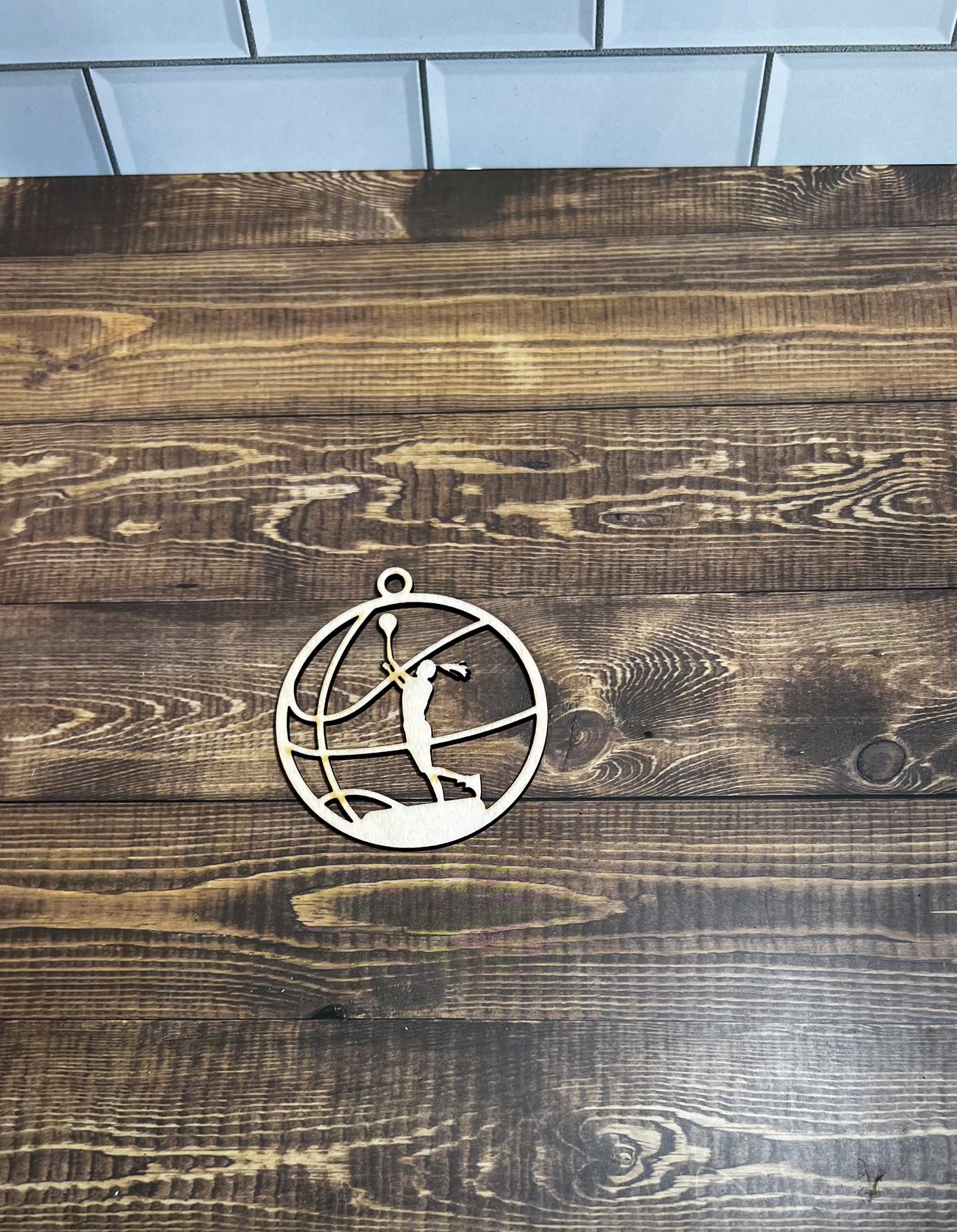 Basketball Ornament, Wooden Sports Ornament, Sports Ornament, Engraved Ornament, Laser Engraved Wood Ornament