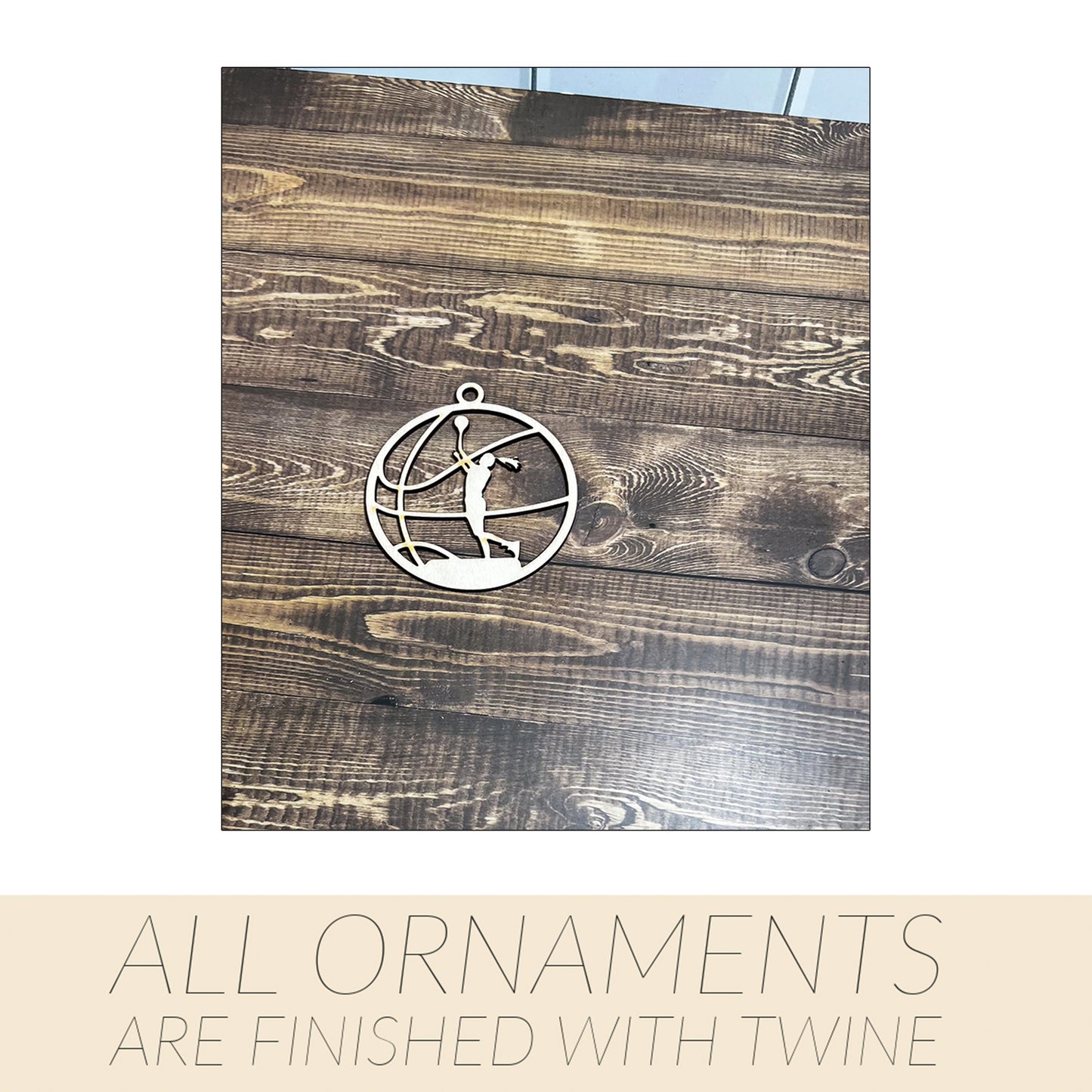 Basketball Ornament, Wooden Sports Ornament, Sports Ornament, Engraved Ornament, Laser Engraved Wood Ornament