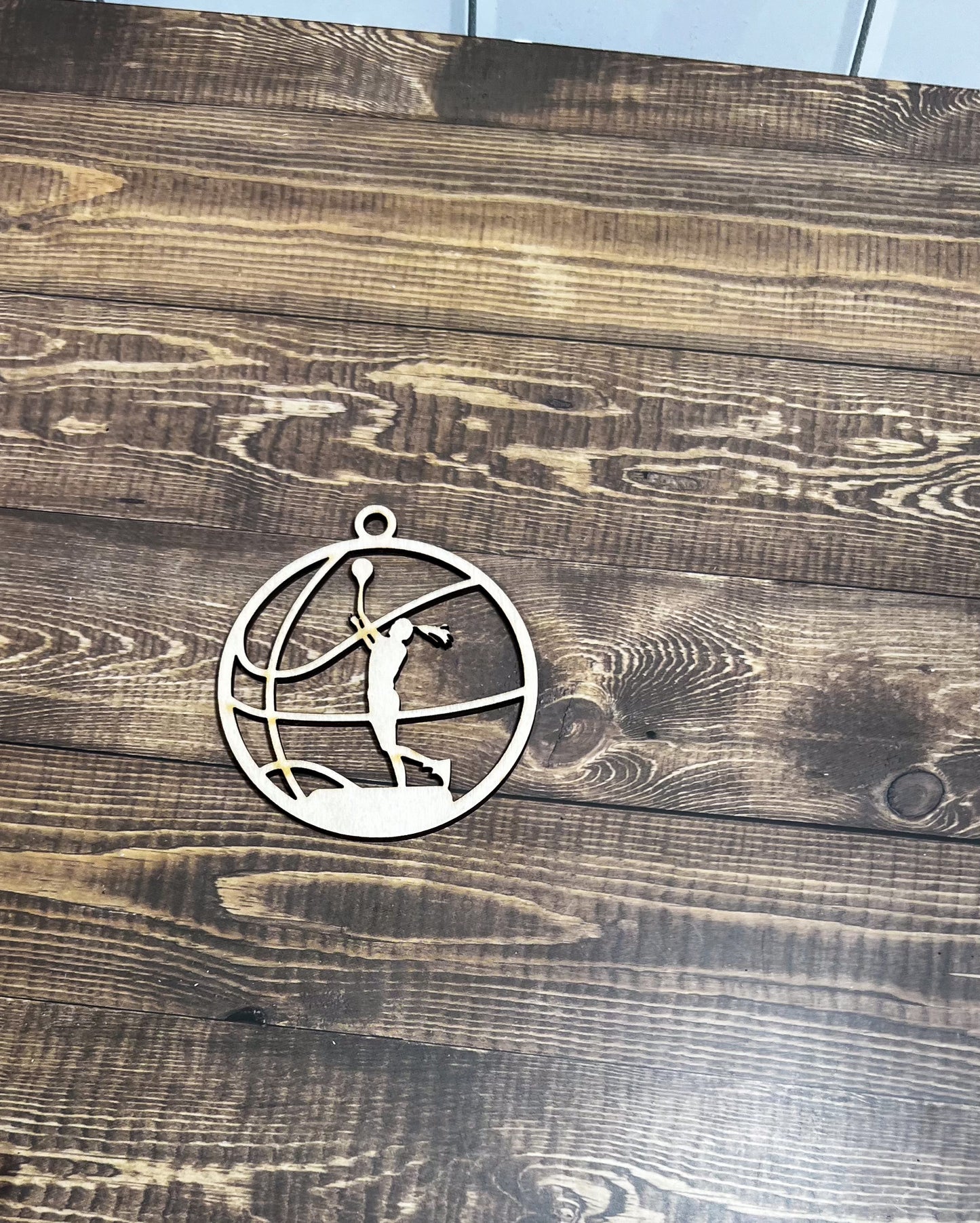 Basketball Ornament, Wooden Sports Ornament, Sports Ornament, Engraved Ornament, Laser Engraved Wood Ornament