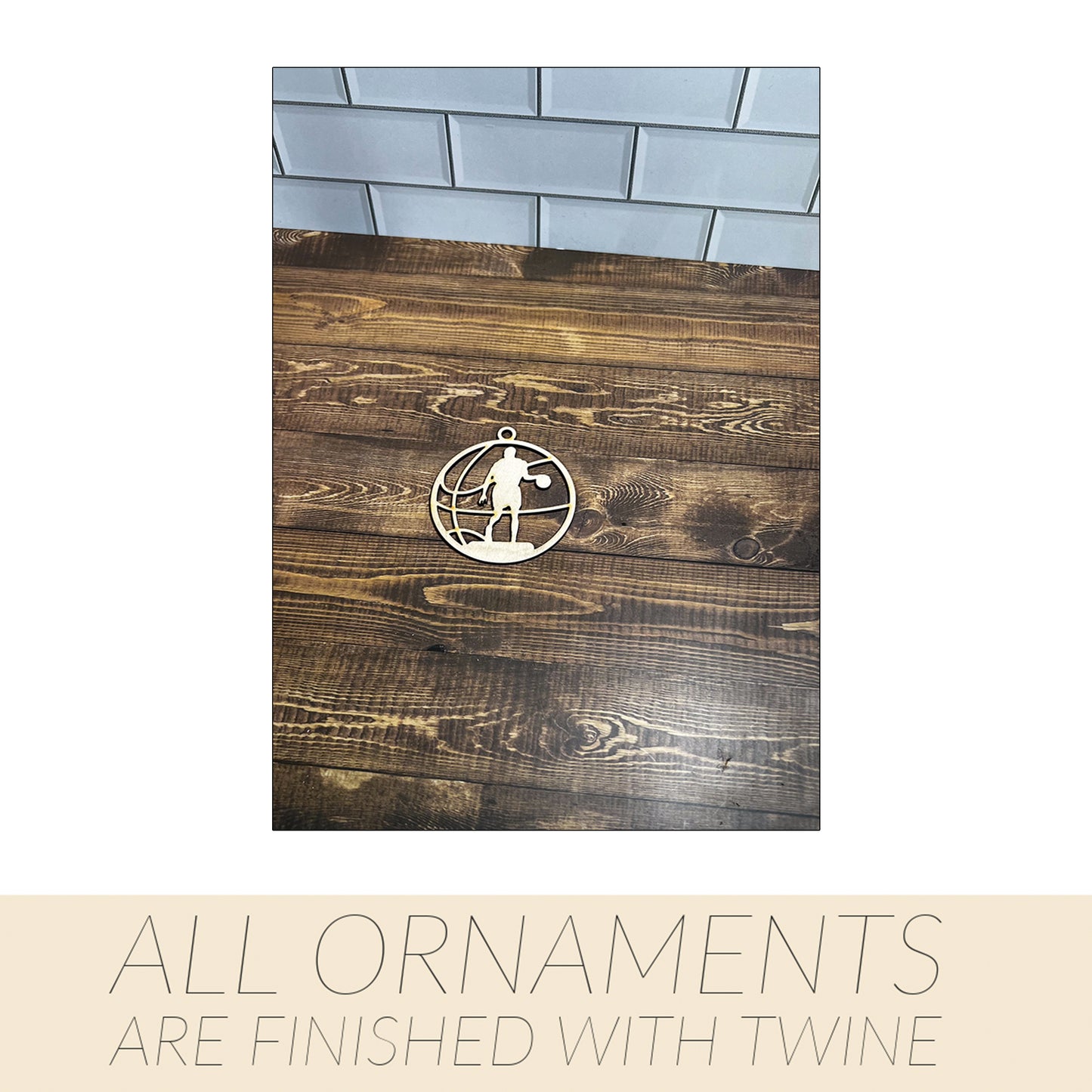 Basketball Ornament, Wooden Sports Ornament, Sports Ornament, Engraved Ornament, Laser Engraved Wood Ornament