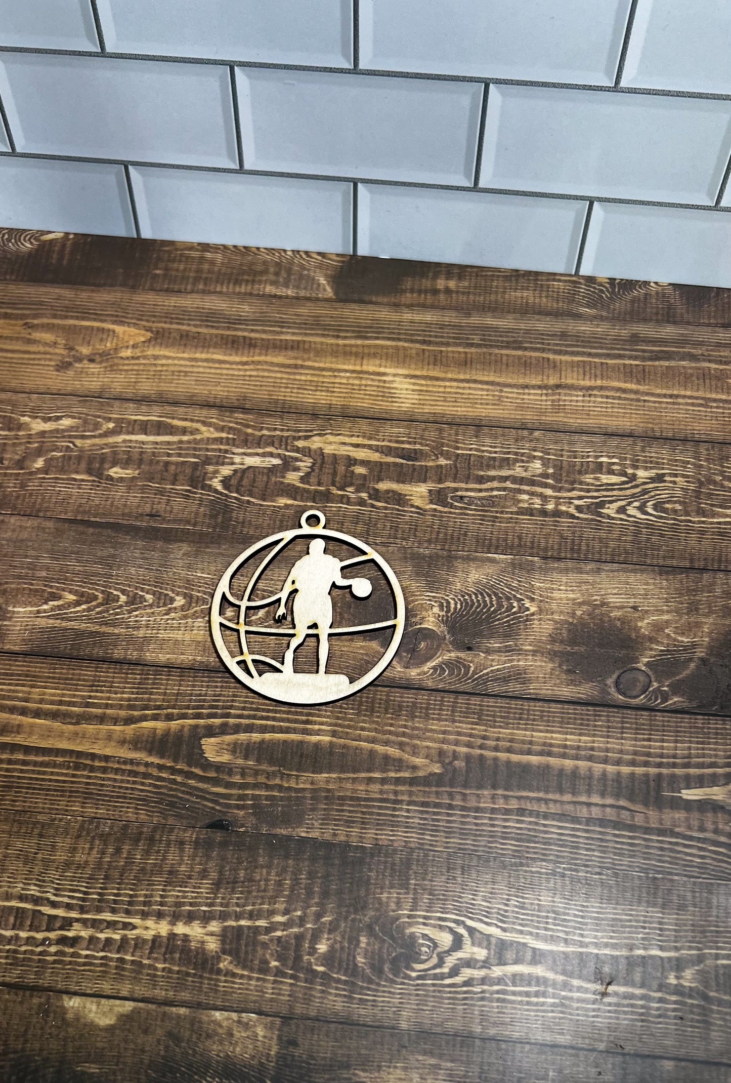 Basketball Ornament, Wooden Sports Ornament, Sports Ornament, Engraved Ornament, Laser Engraved Wood Ornament