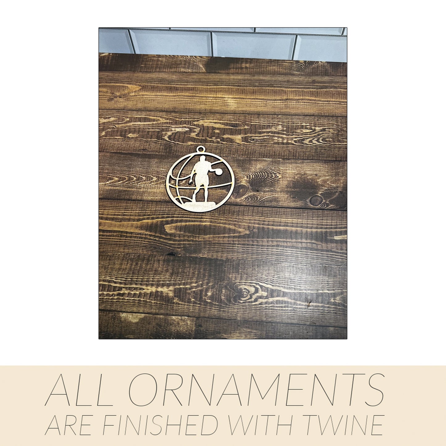 Basketball Ornament, Wooden Sports Ornament, Sports Ornament, Engraved Ornament, Laser Engraved Wood Ornament