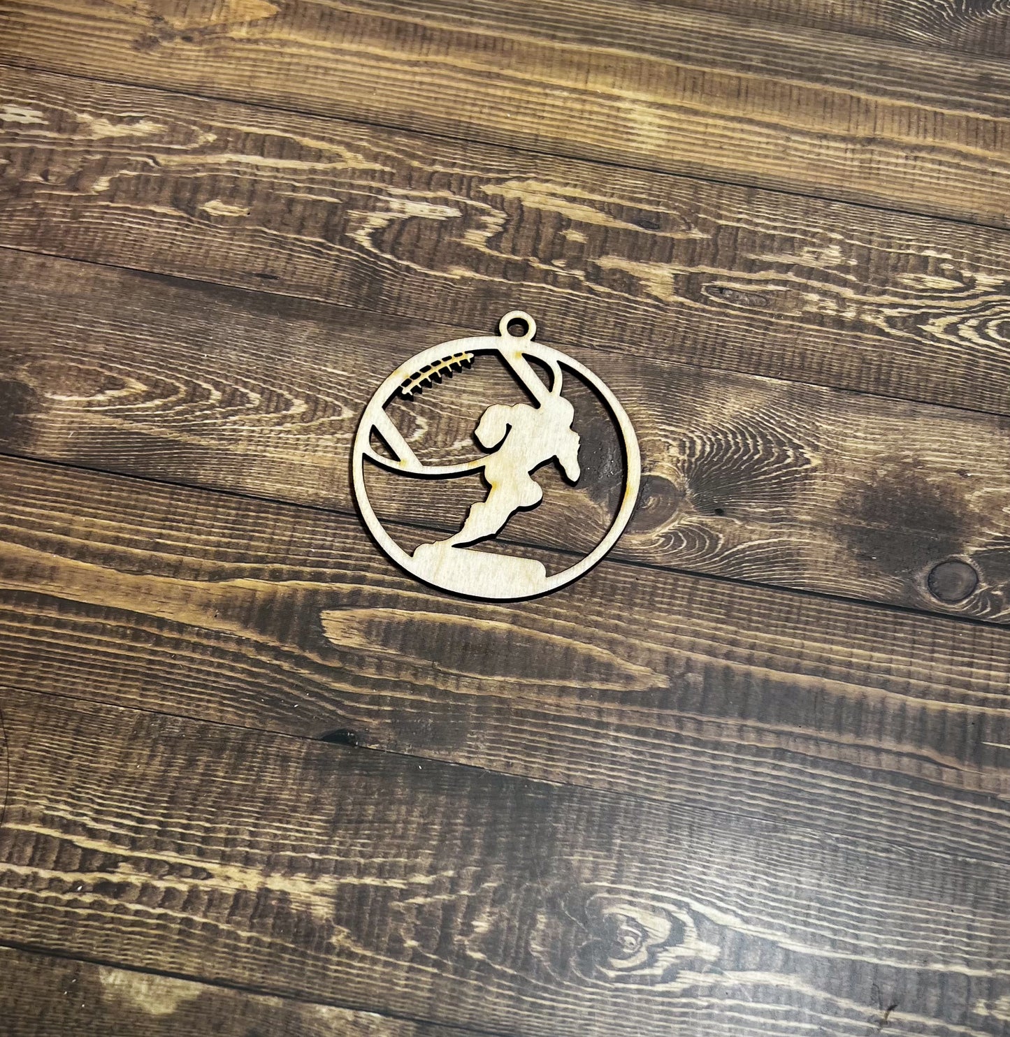 Football Ornament, Wooden Sports Ornament, Sports Ornament, Engraved Ornament, Laser Engraved Wood Ornament