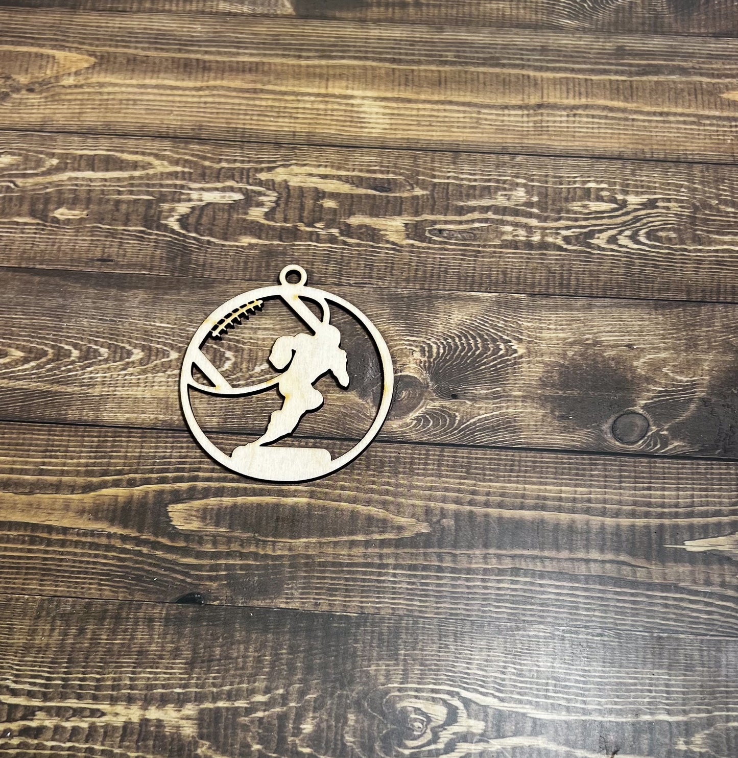 Football Ornament, Wooden Sports Ornament, Sports Ornament, Engraved Ornament, Laser Engraved Wood Ornament