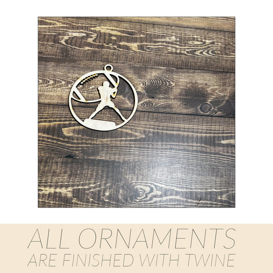 Football Ornament, Wooden Sports Ornament, Sports Ornament, Engraved Ornament, Laser Engraved Wood Ornament