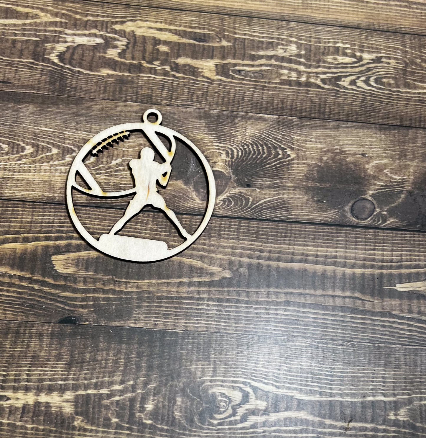 Football Ornament, Wooden Sports Ornament, Sports Ornament, Engraved Ornament, Laser Engraved Wood Ornament