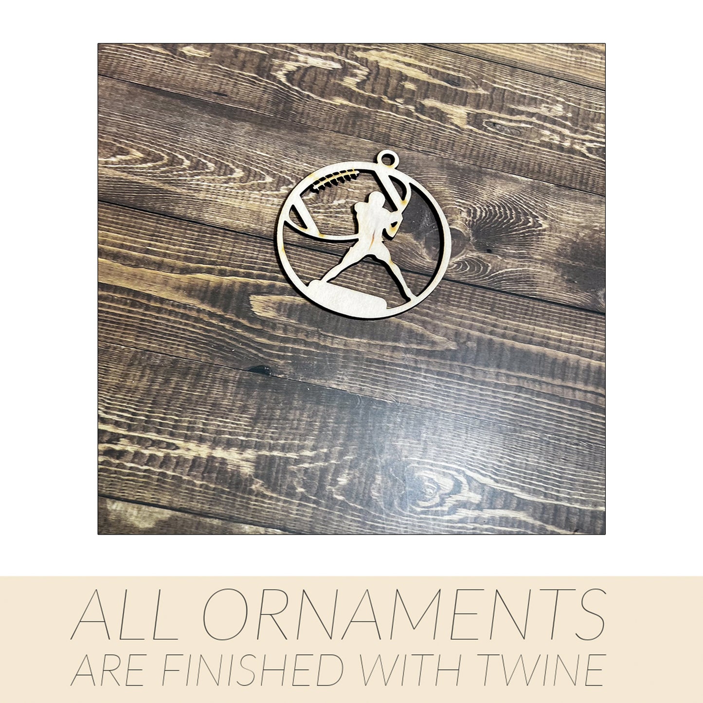 Football Ornament, Wooden Sports Ornament, Sports Ornament, Engraved Ornament, Laser Engraved Wood Ornament