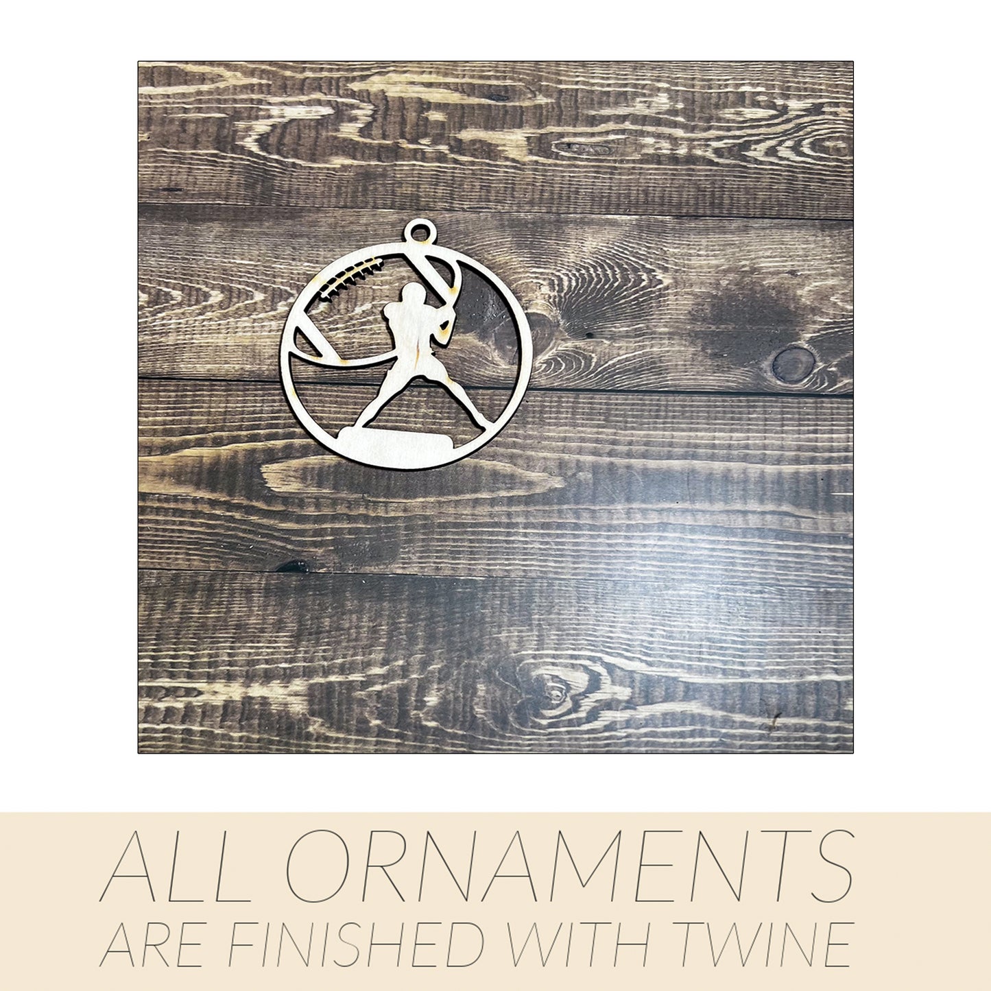 Football Ornament, Wooden Sports Ornament, Sports Ornament, Engraved Ornament, Laser Engraved Wood Ornament