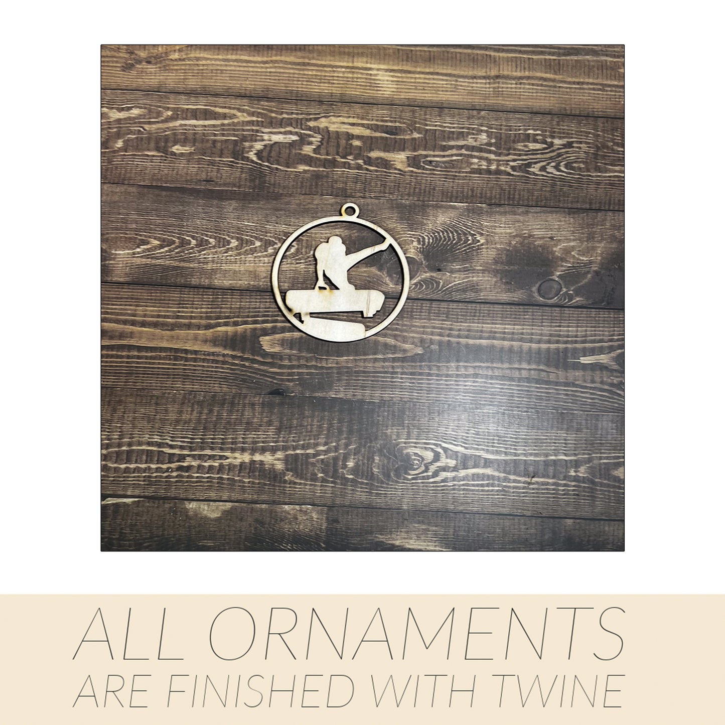 Gymnastic Ornament, Wooden Sports Ornament, Sports Ornament, Engraved Ornament, Laser Engraved Wood Ornament