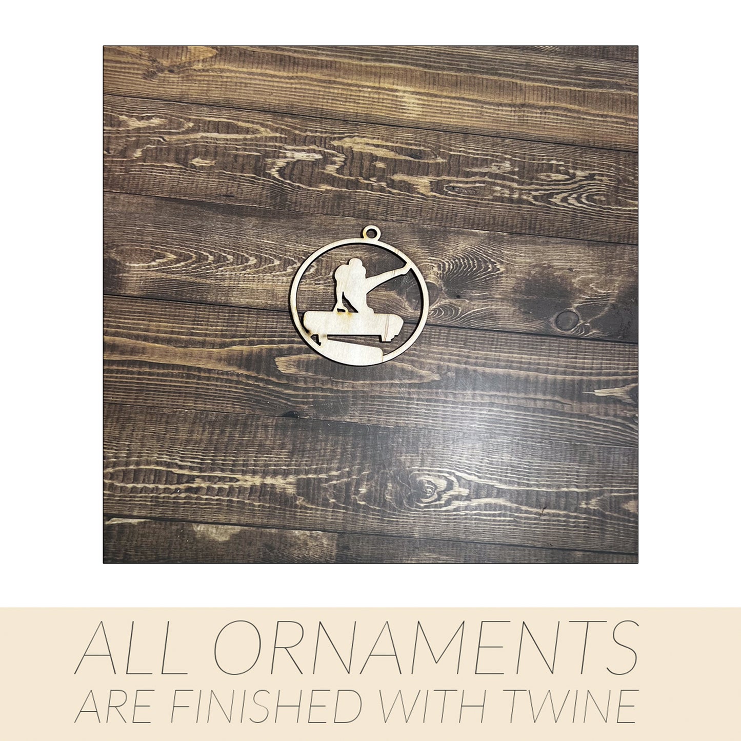 Gymnastic Ornament, Wooden Sports Ornament, Sports Ornament, Engraved Ornament, Laser Engraved Wood Ornament