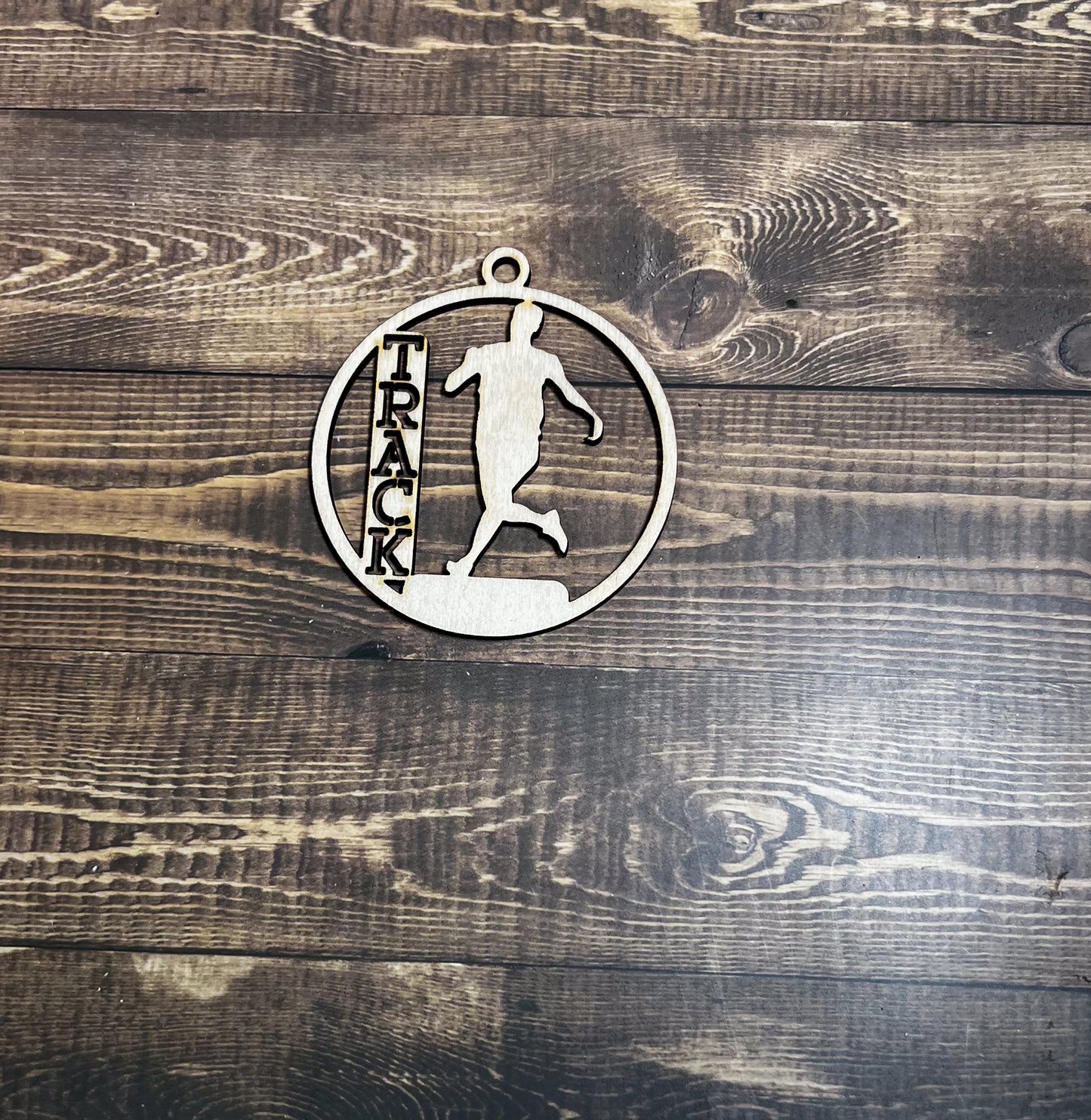 Track Ornament, Wooden Sports Ornament, Sports Ornament, Engraved Ornament, Laser Engraved Wood Ornament