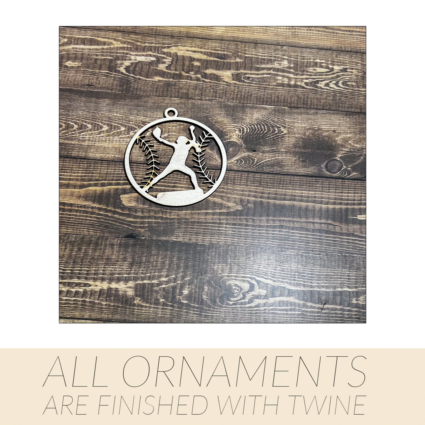 Baseball Ornament, Wooden Sports Ornament, Sports Ornament, Engraved Ornament, Laser Engraved Wood Ornament