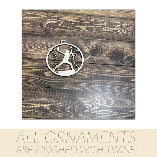 Baseball Ornament, Wooden Sports Ornament, Sports Ornament, Engraved Ornament, Laser Engraved Wood Ornament