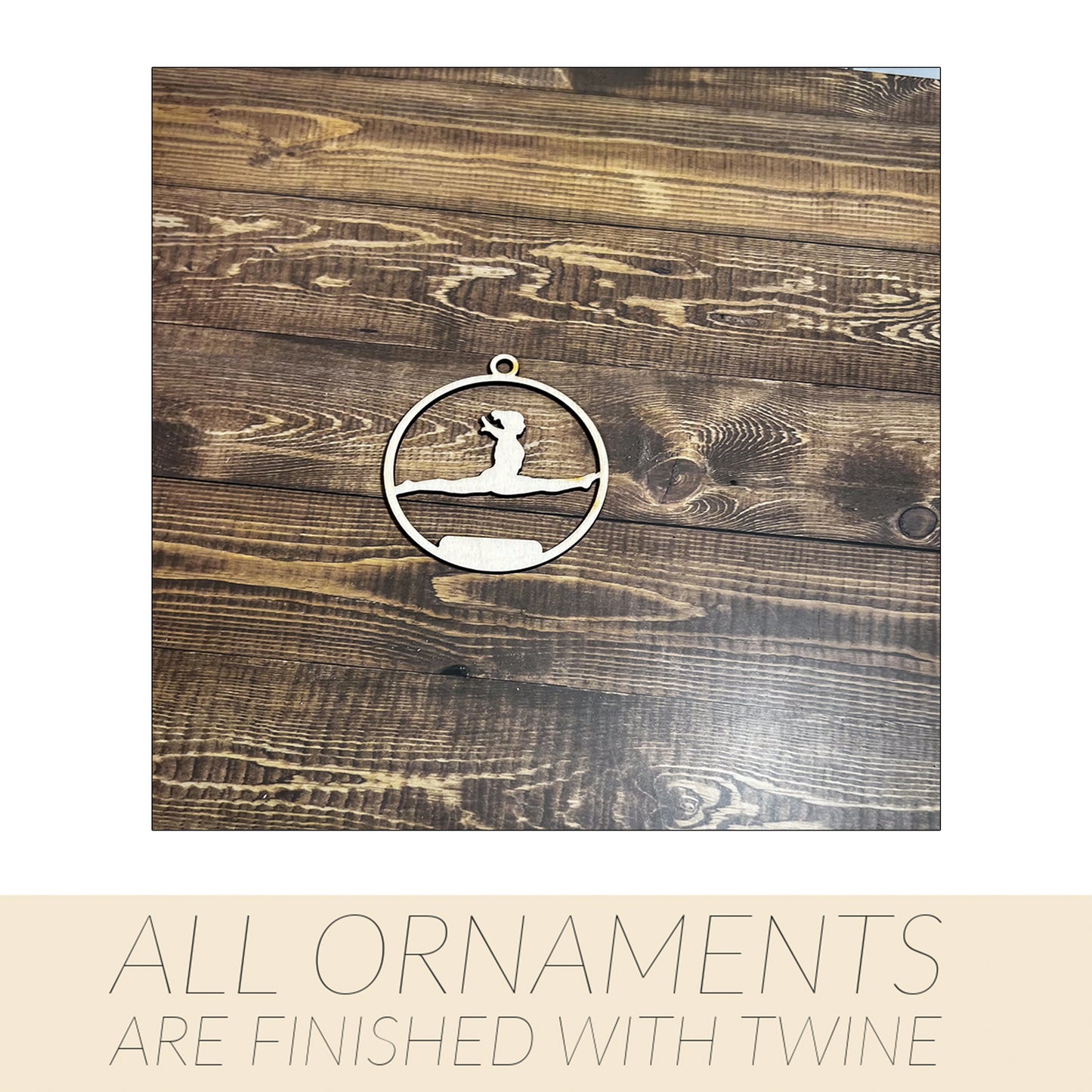 Gymnastic Ornament, Wooden Sports Ornament, Sports Ornament, Engraved Ornament, Laser Engraved Wood Ornament