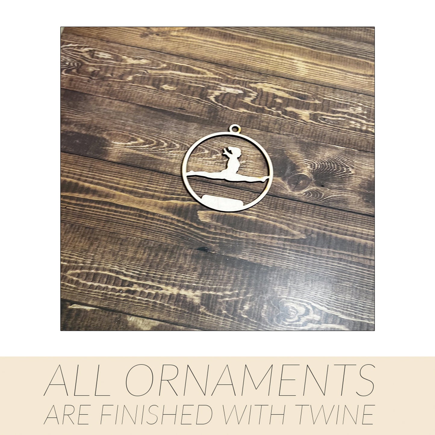 Gymnastic Ornament, Wooden Sports Ornament, Sports Ornament, Engraved Ornament, Laser Engraved Wood Ornament