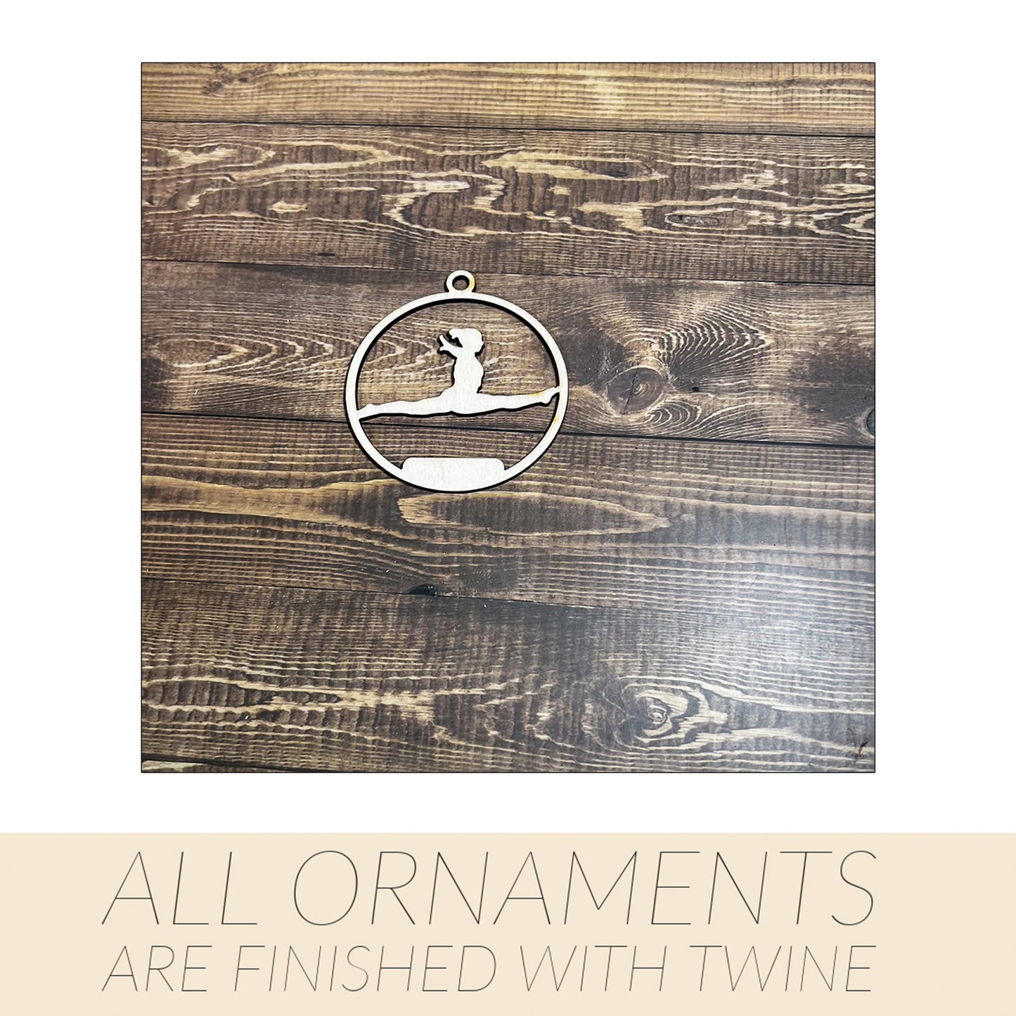 Gymnastic Ornament, Wooden Sports Ornament, Sports Ornament, Engraved Ornament, Laser Engraved Wood Ornament