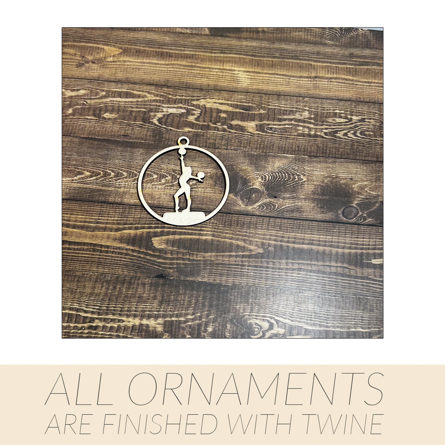 Gymnastic Ornament, Wooden Sports Ornament, Sports Ornament, Engraved Ornament, Laser Engraved Wood Ornament