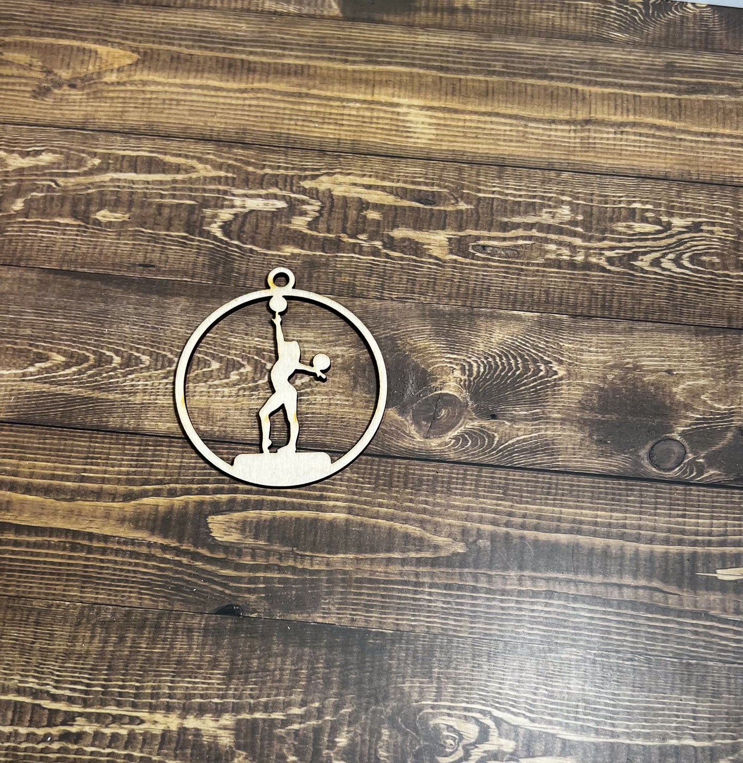 Gymnastic Ornament, Wooden Sports Ornament, Sports Ornament, Engraved Ornament, Laser Engraved Wood Ornament