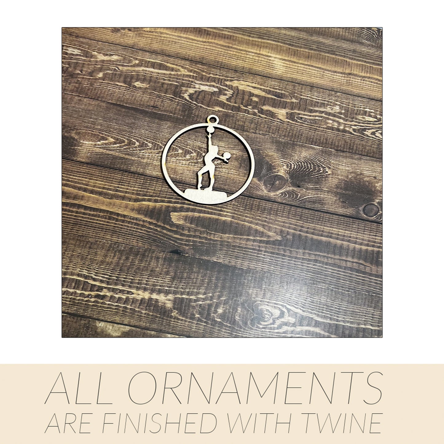 Gymnastic Ornament, Wooden Sports Ornament, Sports Ornament, Engraved Ornament, Laser Engraved Wood Ornament