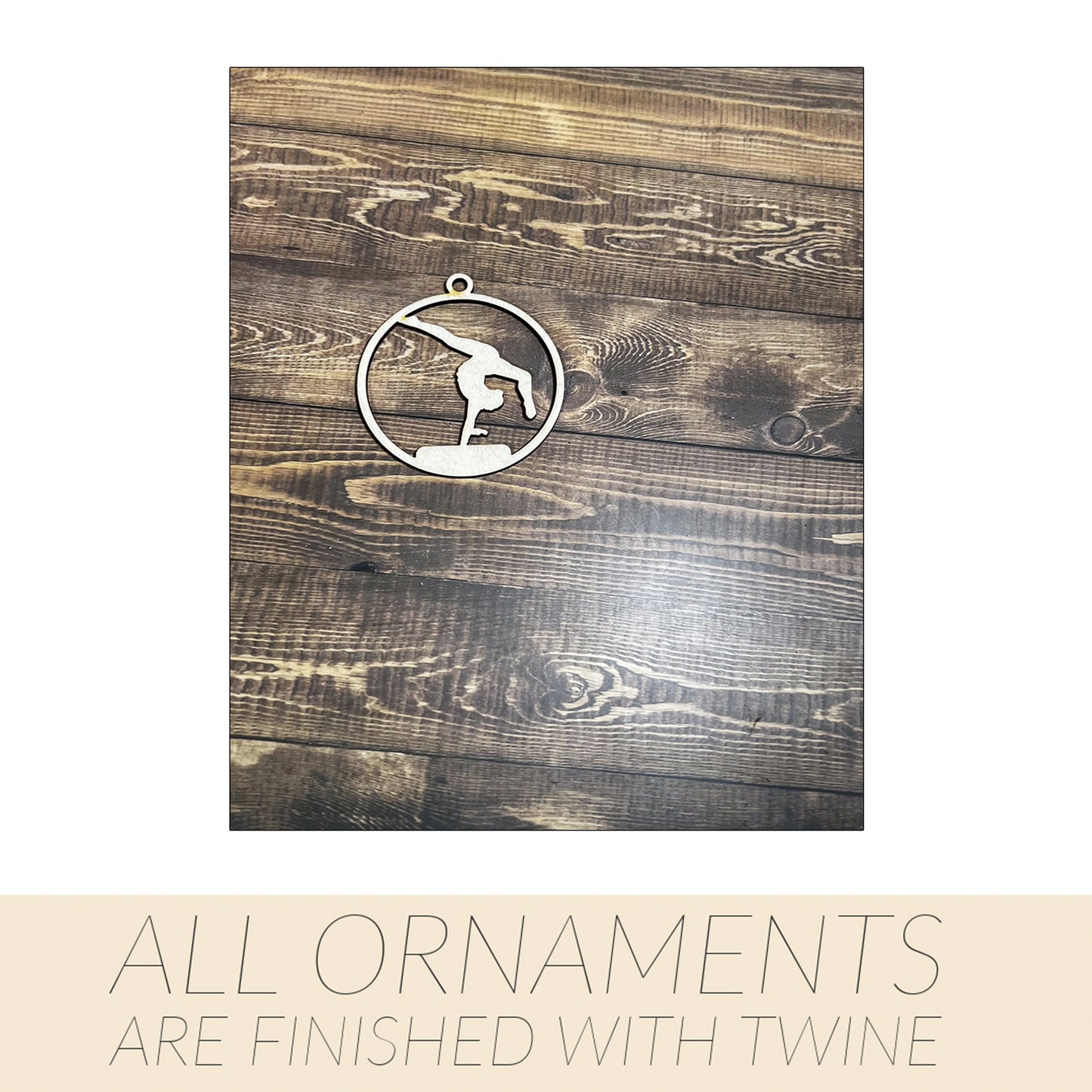 Gymnastic Ornament, Wooden Sports Ornament, Sports Ornament, Engraved Ornament, Laser Engraved Wood Ornament