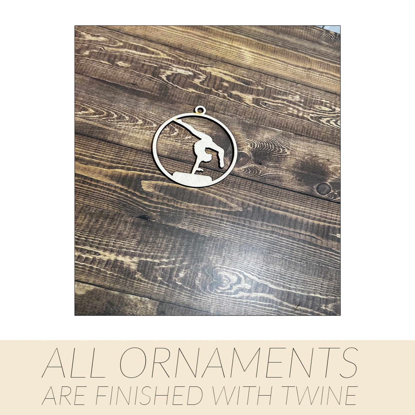 Gymnastic Ornament, Wooden Sports Ornament, Sports Ornament, Engraved Ornament, Laser Engraved Wood Ornament