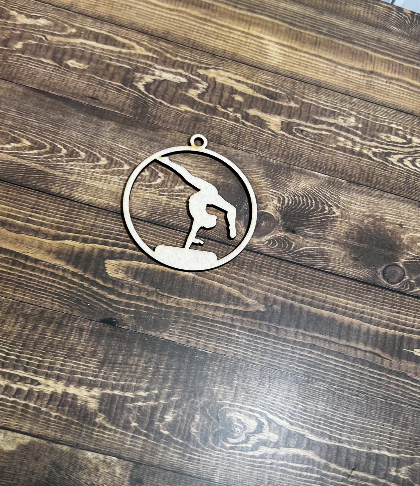 Gymnastic Ornament, Wooden Sports Ornament, Sports Ornament, Engraved Ornament, Laser Engraved Wood Ornament