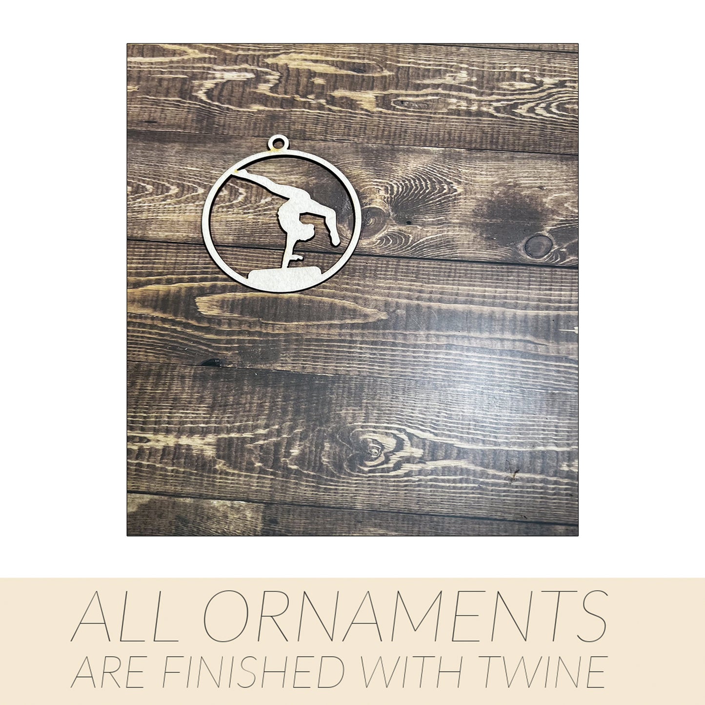 Gymnastic Ornament, Wooden Sports Ornament, Sports Ornament, Engraved Ornament, Laser Engraved Wood Ornament