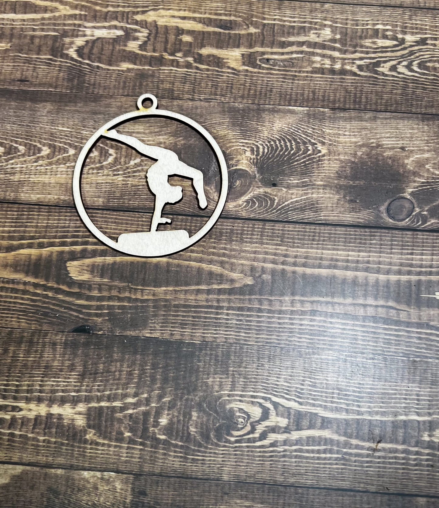 Gymnastic Ornament, Wooden Sports Ornament, Sports Ornament, Engraved Ornament, Laser Engraved Wood Ornament