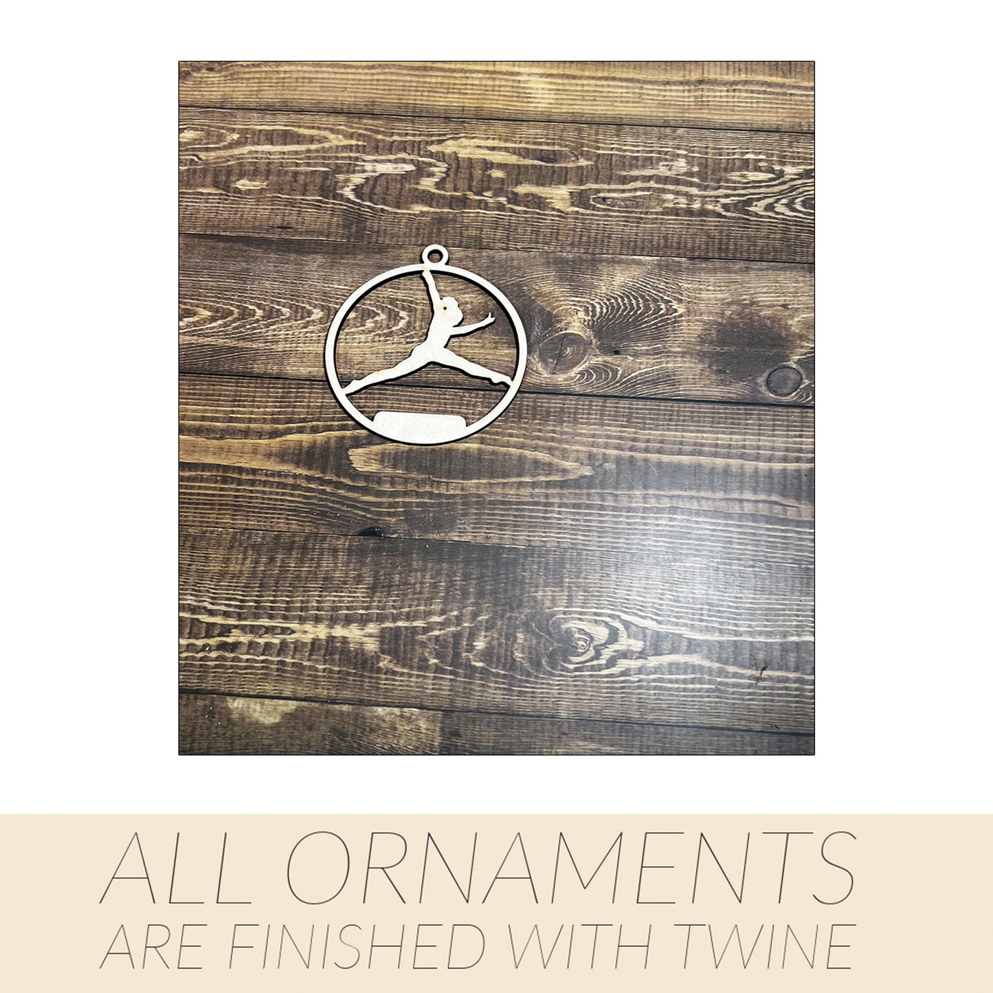 Gymnastic Ornament, Wooden Sports Ornament, Sports Ornament, Engraved Ornament, Laser Engraved Wood Ornament