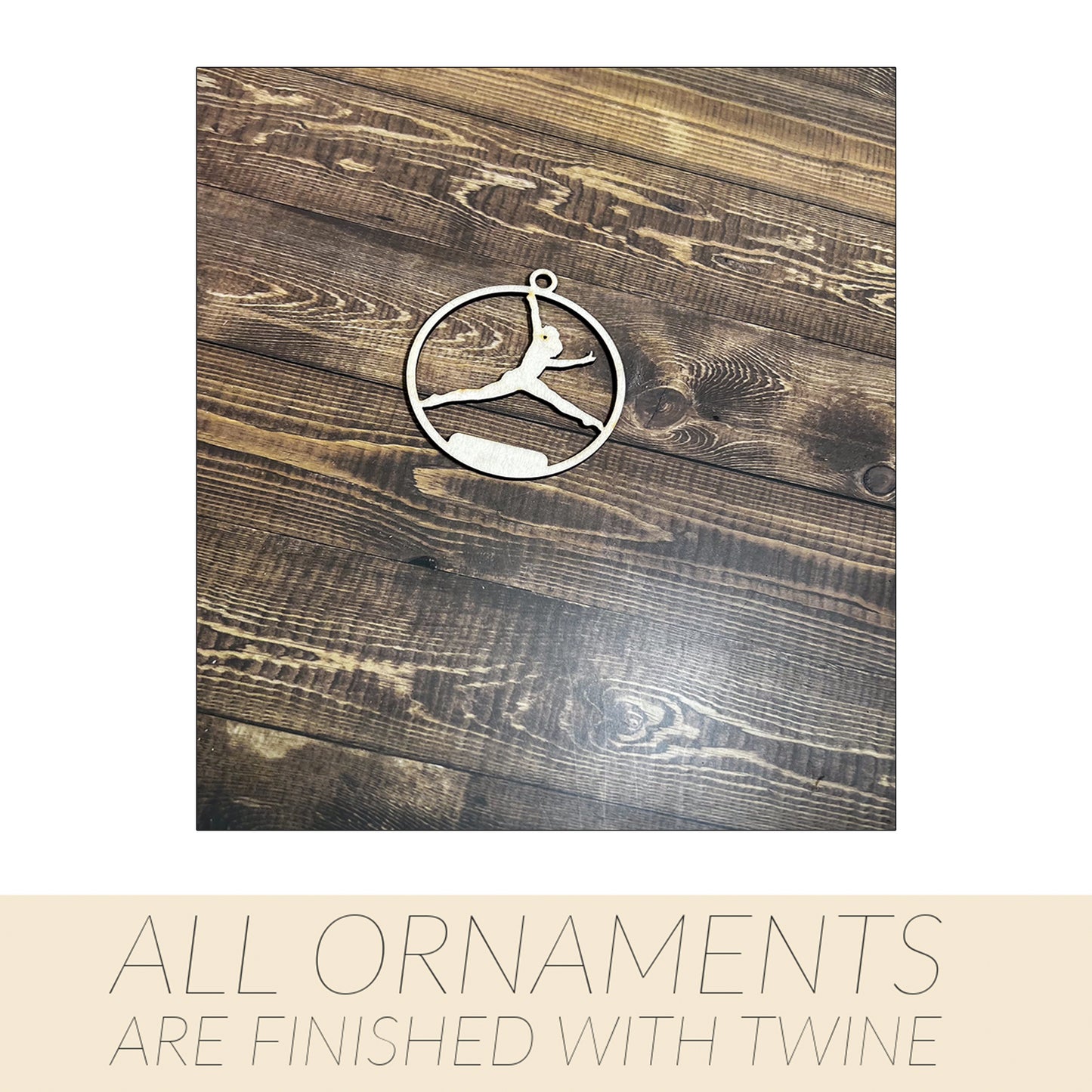 Gymnastic Ornament, Wooden Sports Ornament, Sports Ornament, Engraved Ornament, Laser Engraved Wood Ornament