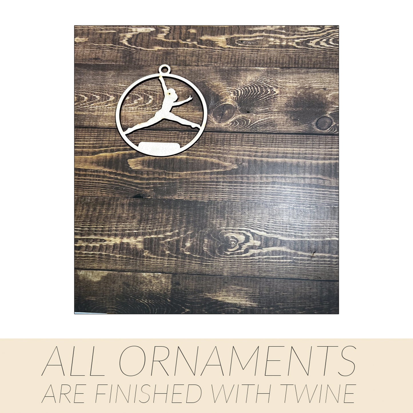 Gymnastic Ornament, Wooden Sports Ornament, Sports Ornament, Engraved Ornament, Laser Engraved Wood Ornament