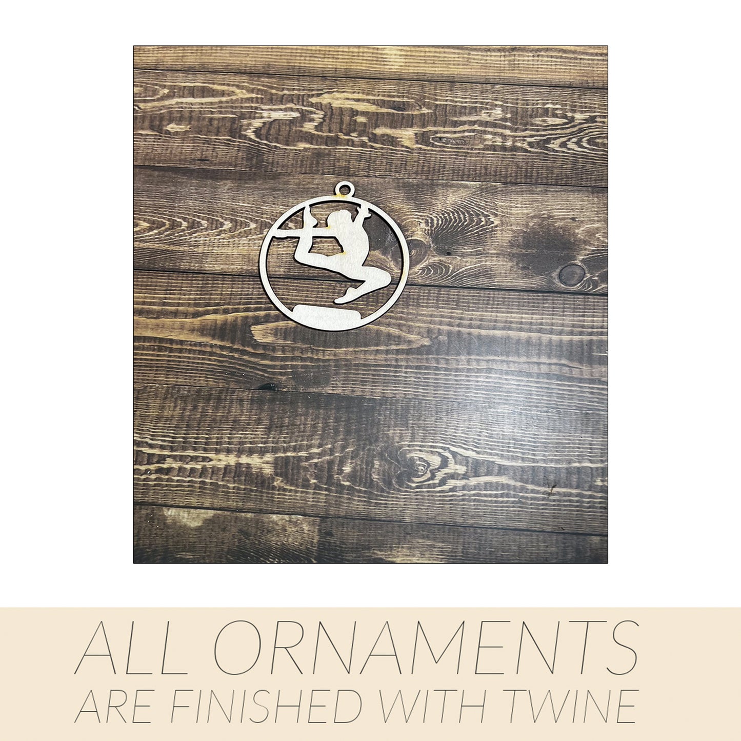 Gymnastic Ornament, Wooden Sports Ornament, Sports Ornament, Engraved Ornament, Laser Engraved Wood Ornament