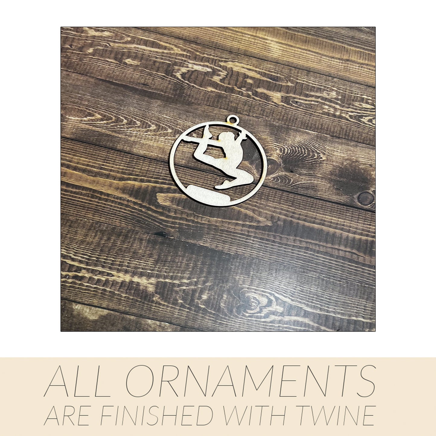 Gymnastic Ornament, Wooden Sports Ornament, Sports Ornament, Engraved Ornament, Laser Engraved Wood Ornament