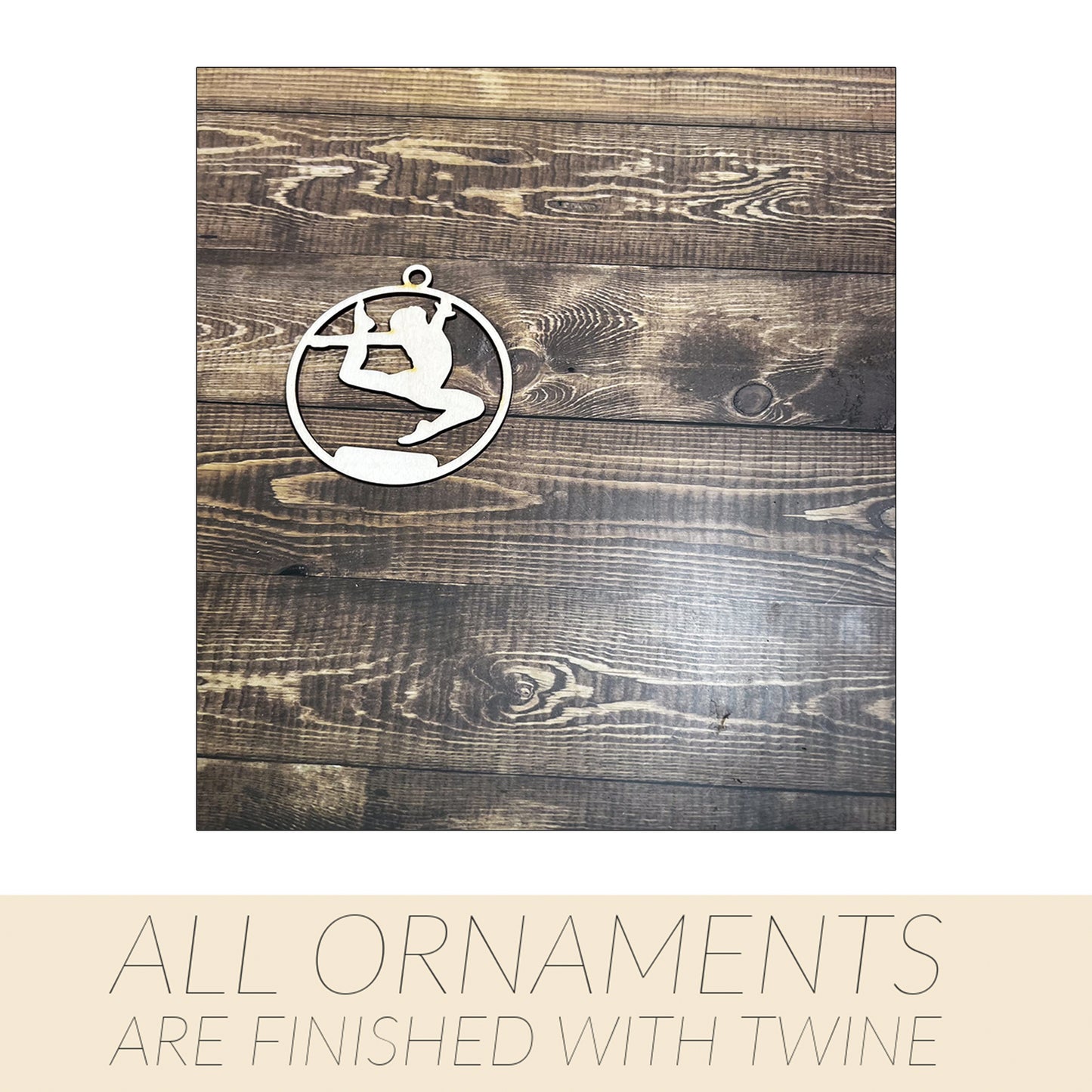 Gymnastic Ornament, Wooden Sports Ornament, Sports Ornament, Engraved Ornament, Laser Engraved Wood Ornament