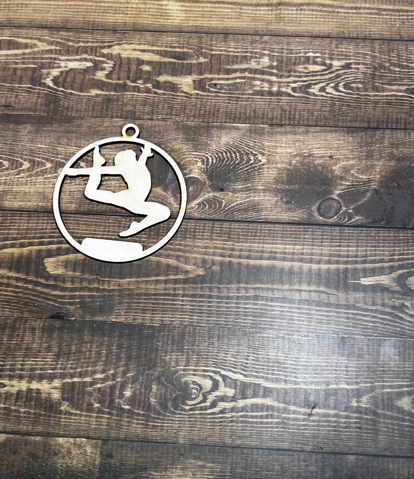 Gymnastic Ornament, Wooden Sports Ornament, Sports Ornament, Engraved Ornament, Laser Engraved Wood Ornament