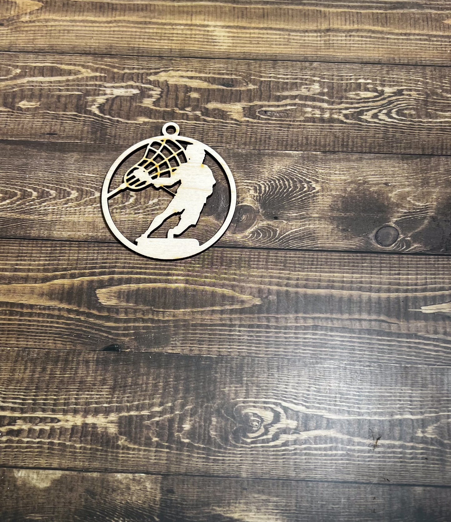 Lacrosse Ornament, Wooden Sports Ornament, Sports Ornament, Engraved Ornament, Laser Engraved Wood Ornament