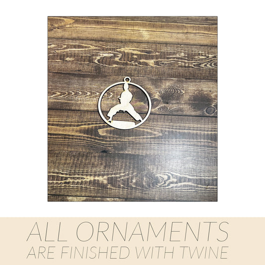 Karate, Wooden Sports Ornament, Sports Ornament, Engraved Ornament, Laser Engraved Wood Ornament