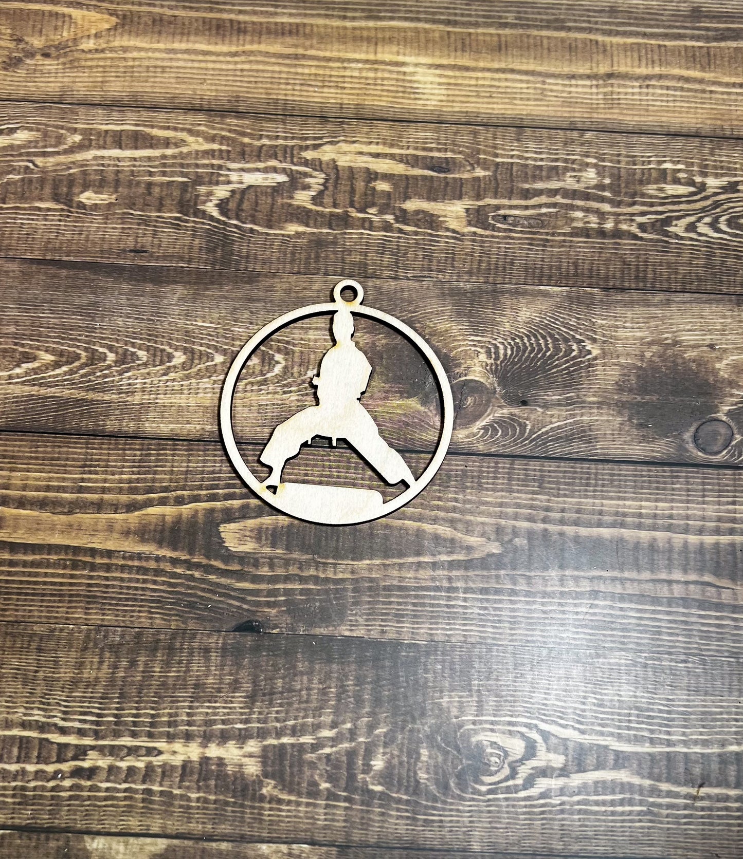 Karate, Wooden Sports Ornament, Sports Ornament, Engraved Ornament, Laser Engraved Wood Ornament
