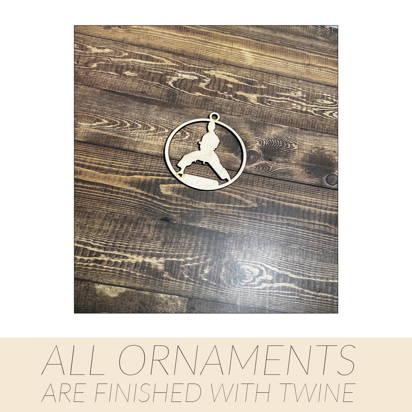 Karate, Wooden Sports Ornament, Sports Ornament, Engraved Ornament, Laser Engraved Wood Ornament