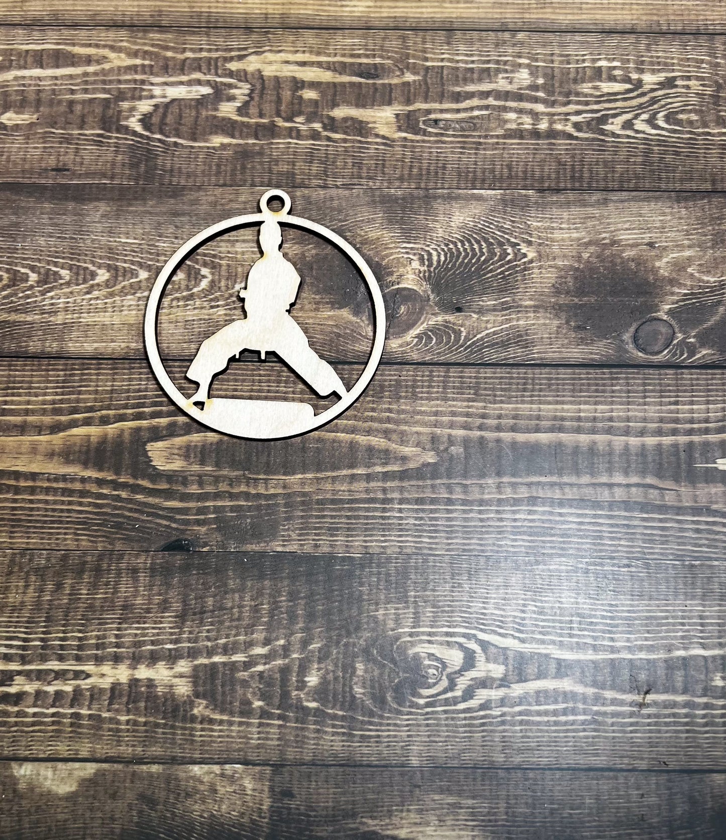 Karate, Wooden Sports Ornament, Sports Ornament, Engraved Ornament, Laser Engraved Wood Ornament
