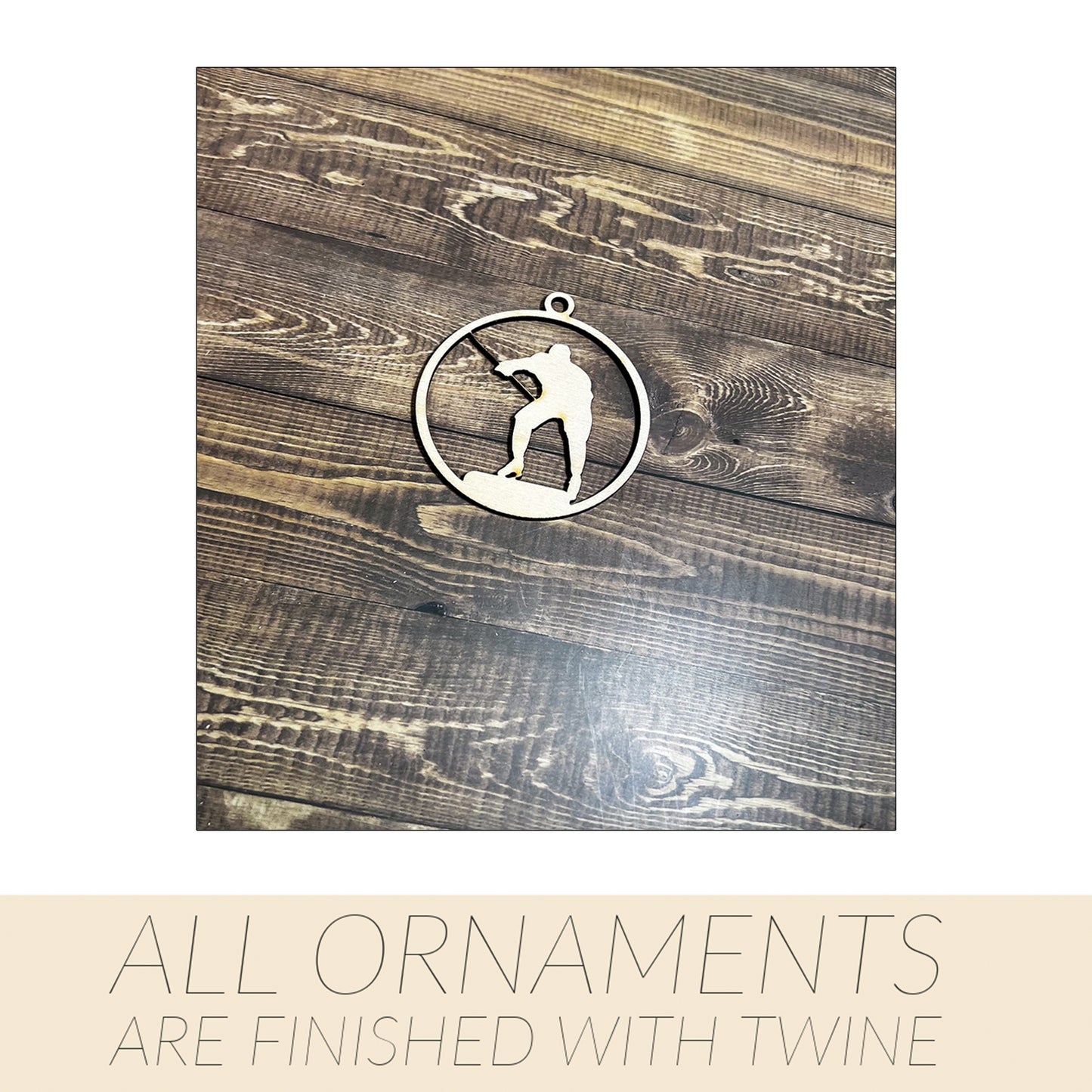 Hockey Ornament, Wooden Sports Ornament, Sports Ornament, Engraved Ornament, Laser Engraved Wood Ornament