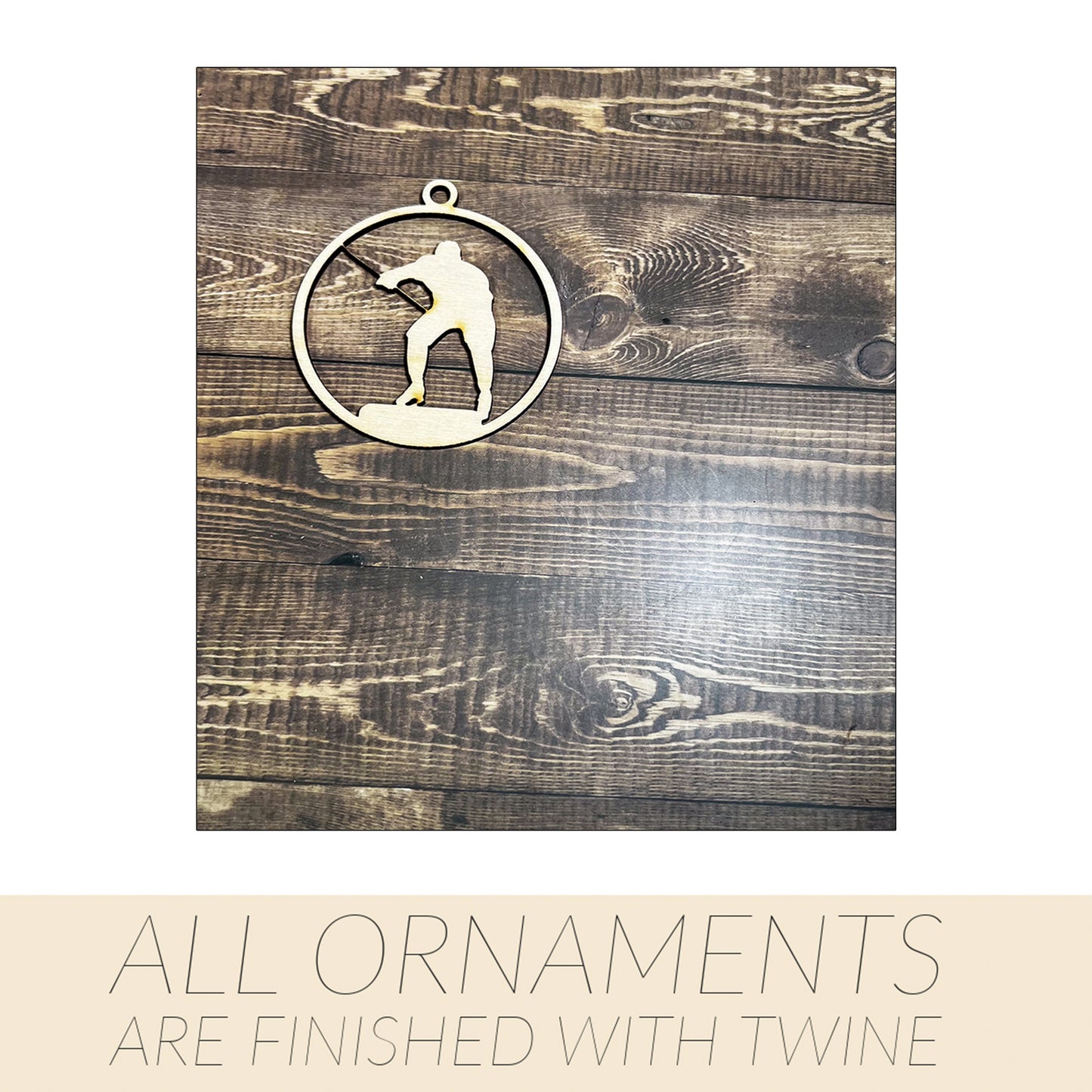 Hockey Ornament, Wooden Sports Ornament, Sports Ornament, Engraved Ornament, Laser Engraved Wood Ornament