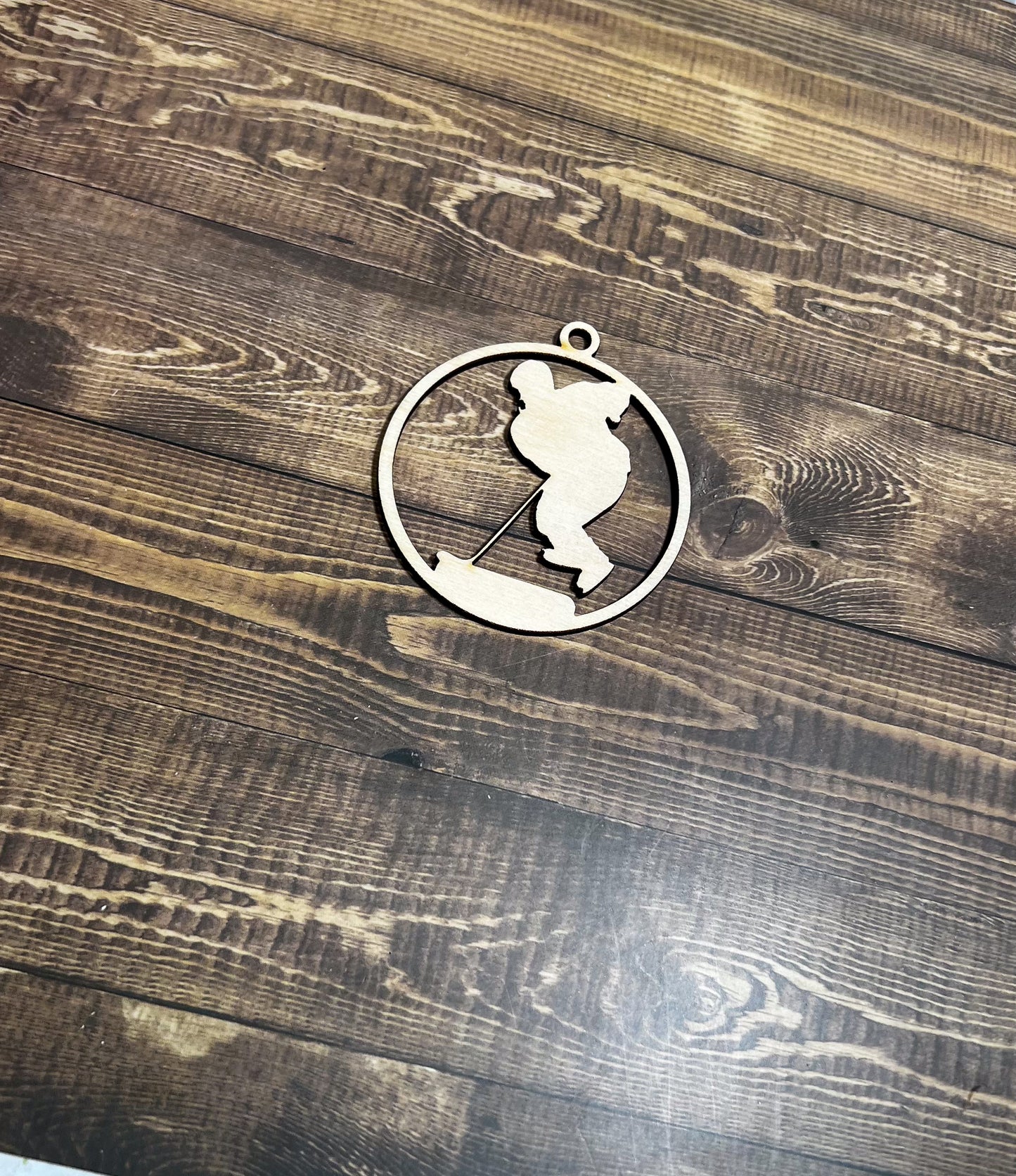 Hockey Ornament, Wooden Sports Ornament, Sports Ornament, Engraved Ornament, Laser Engraved Wood Ornament