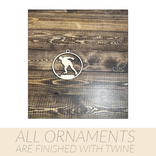 Hockey Ornament, Wooden Sports Ornament, Sports Ornament, Engraved Ornament, Laser Engraved Wood Ornament