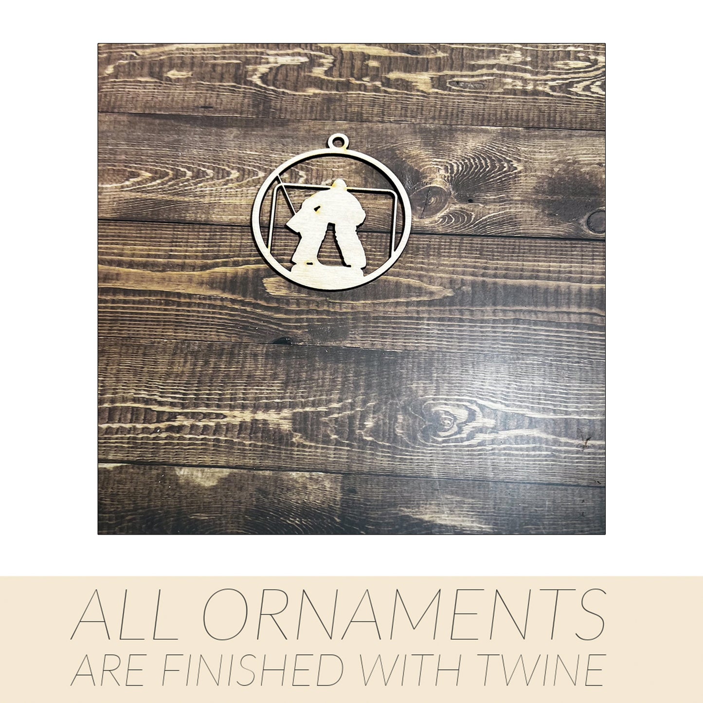 Hockey Ornament, Wooden Sports Ornament, Sports Ornament, Engraved Ornament, Laser Engraved Wood Ornament