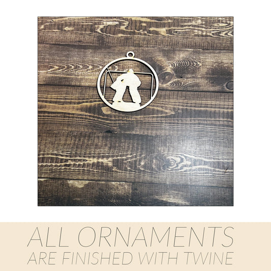 Hockey Ornament, Wooden Sports Ornament, Sports Ornament, Engraved Ornament, Laser Engraved Wood Ornament