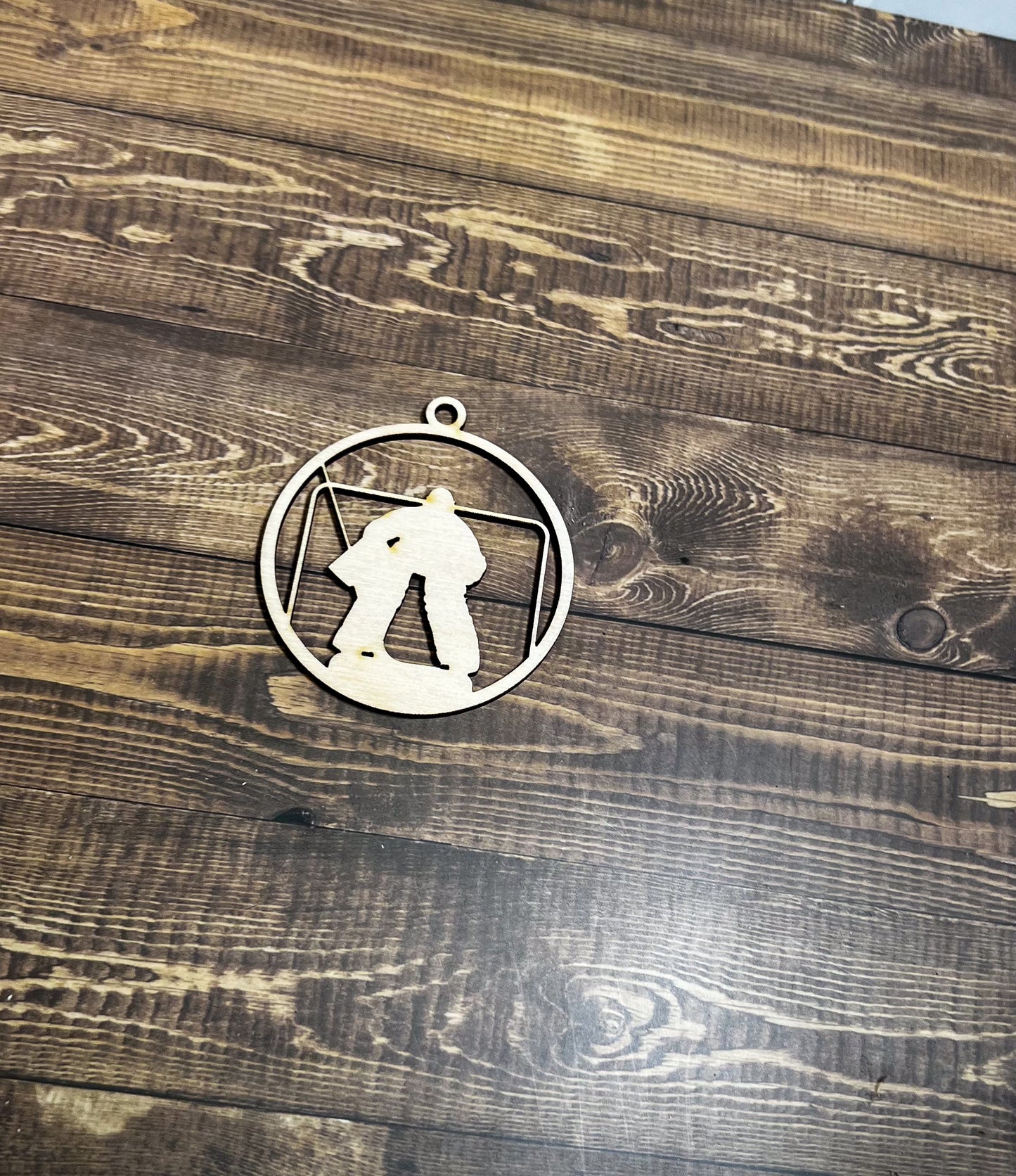 Hockey Ornament, Wooden Sports Ornament, Sports Ornament, Engraved Ornament, Laser Engraved Wood Ornament