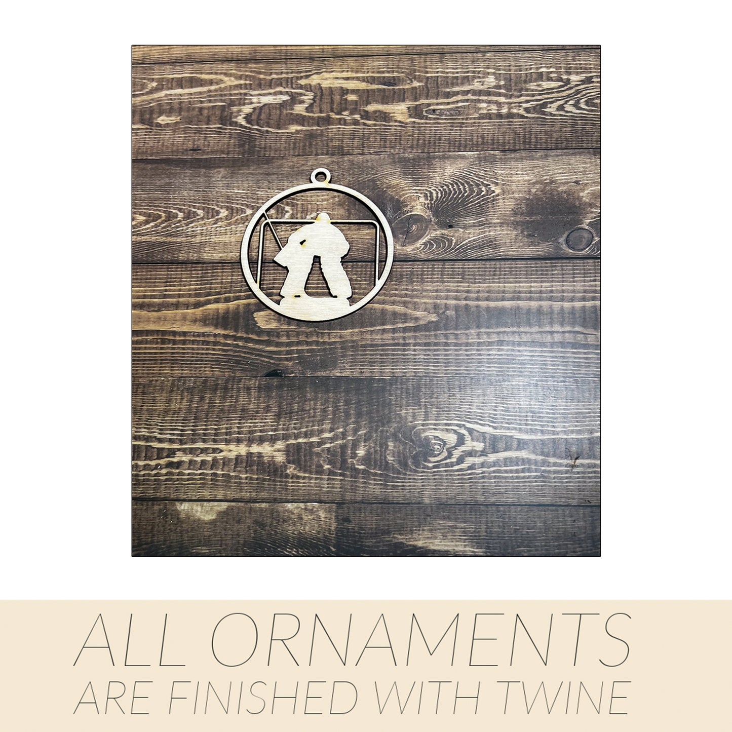 Hockey Ornament, Wooden Sports Ornament, Sports Ornament, Engraved Ornament, Laser Engraved Wood Ornament